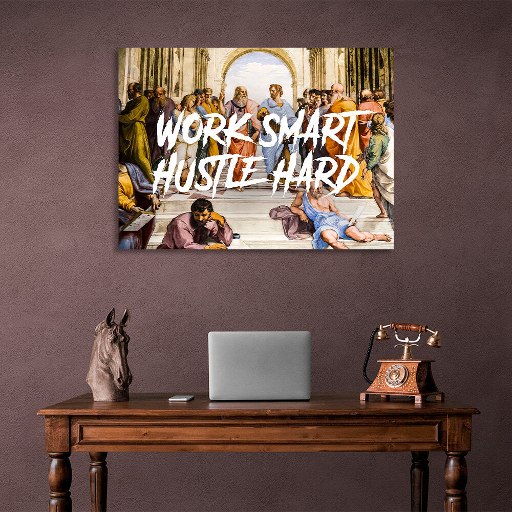 Philosophen arbeiten intelligent und fleißig, motivierender Leinwand-Kunstdruck