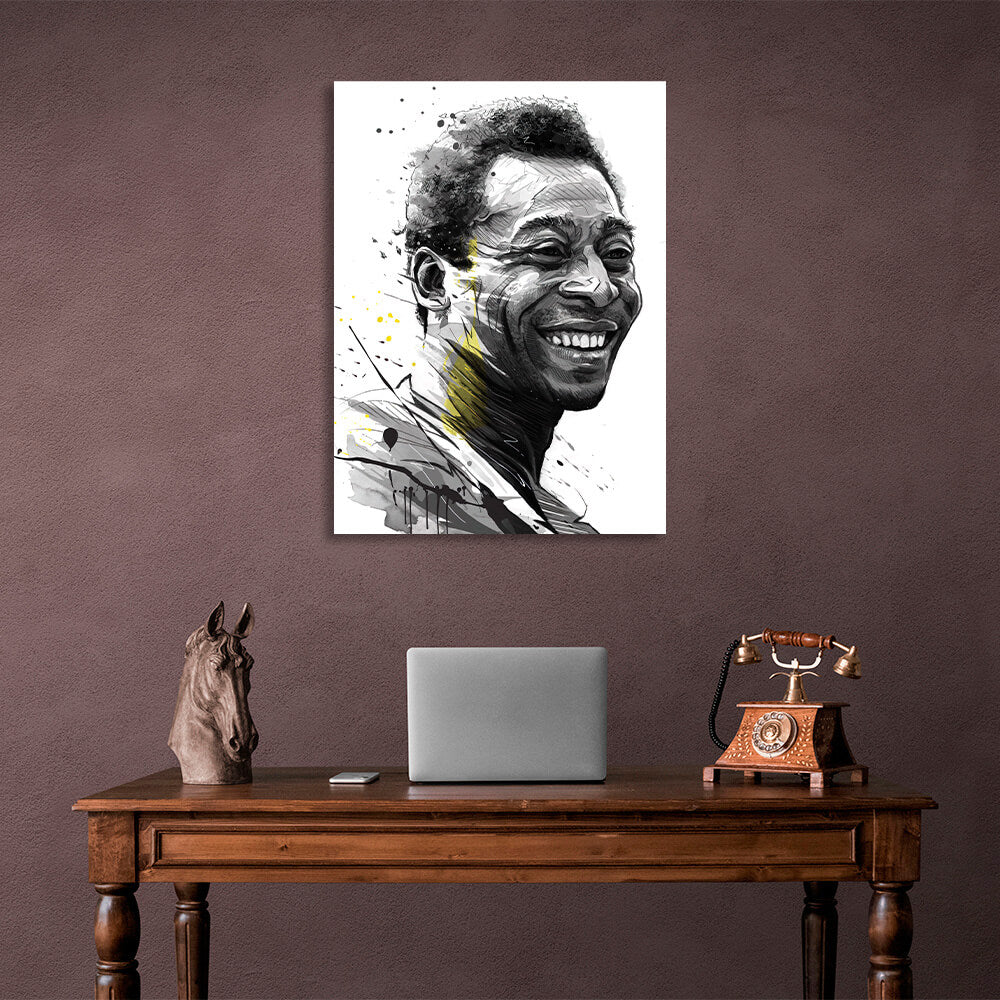 Kunstdruck auf Leinwand mit Fußballspieler Pele