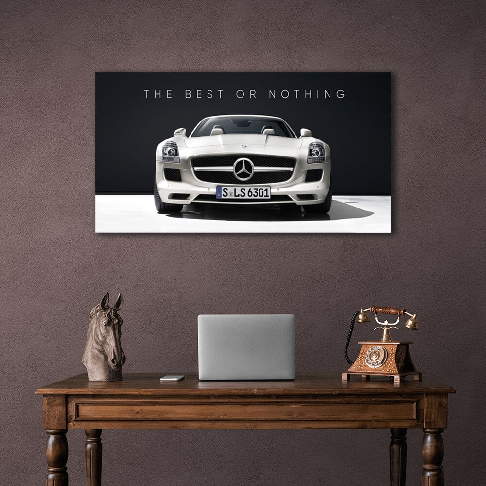 Um zu motivieren: Das Beste oder nichts, Mercedes, motivierender Leinwand-Kunstdruck