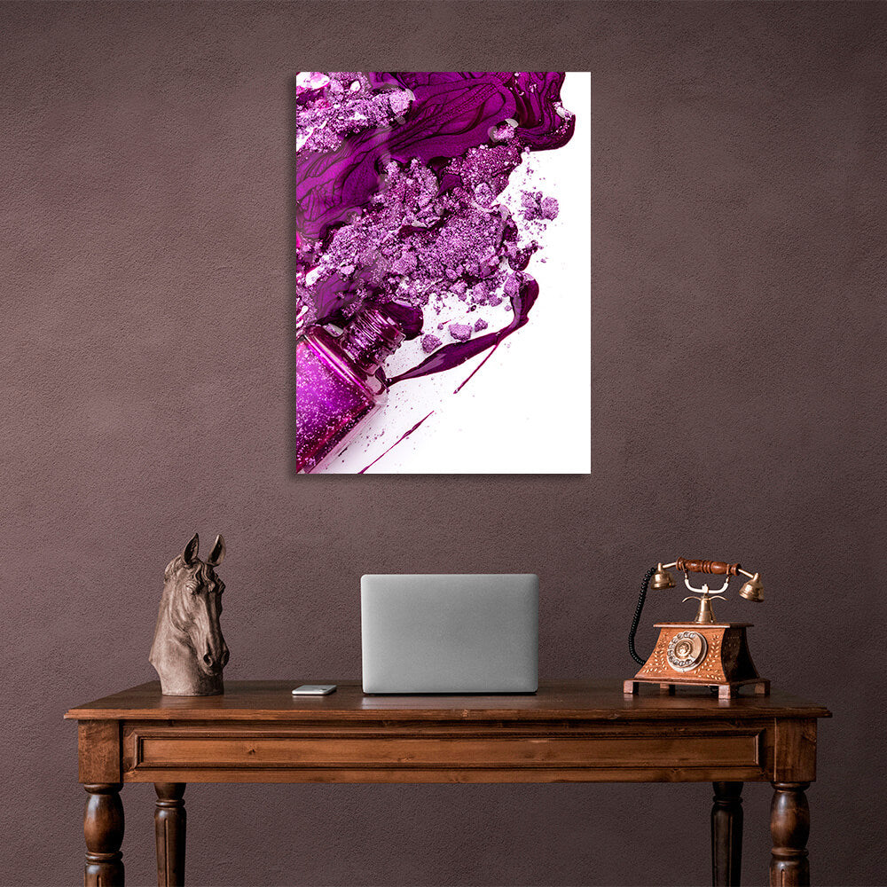 Kunstdruck auf Leinwand, violetter Nagellack