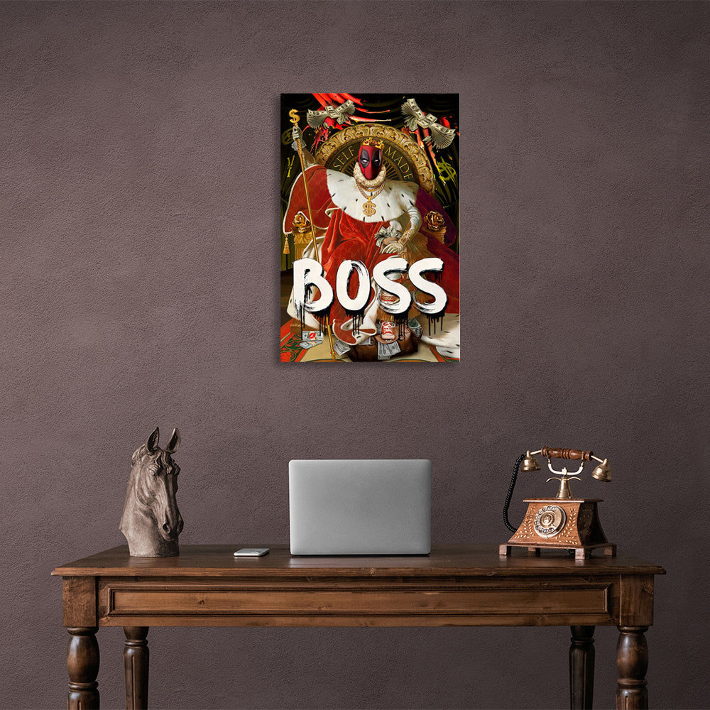 Motivierender Leinwand-Kunstdruck „Deadpool Boss“