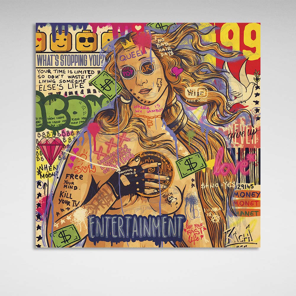 Pop-Art-Kunstdruck „Venus“ auf Leinwand