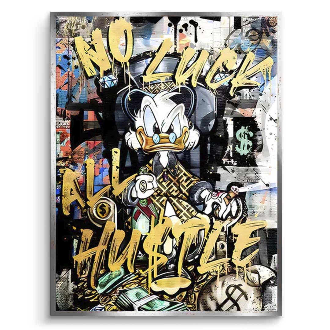 Scrooge with yellow lettering Inspirational Canvas Wall Art Print