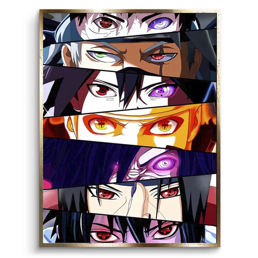 Leinwandbild mit Anime-Augen der Naruto-Figuren