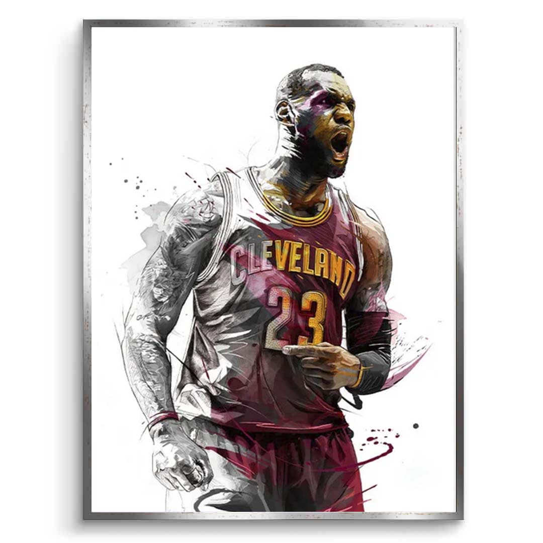 Leinwandbild mit Basketballspieler LeBron James