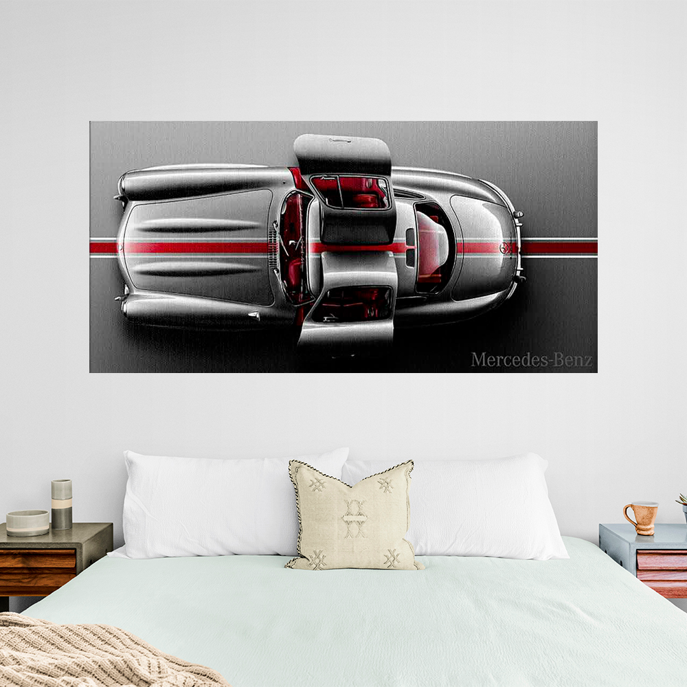 Leinwandbild, Porsche 911, grün, auf grauem Hintergrund