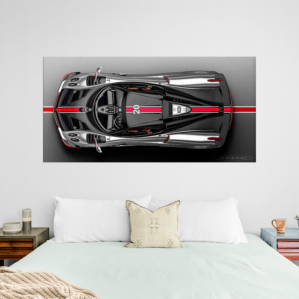 Leinwandbild, Porsche 911, grün, auf grauem Hintergrund