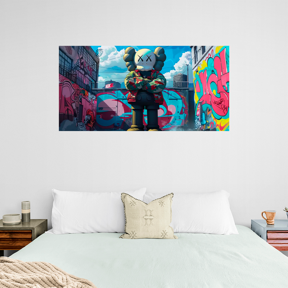 Urban Warrior Bearbrick Canvas Art - Bold Street Style for Modern Decor