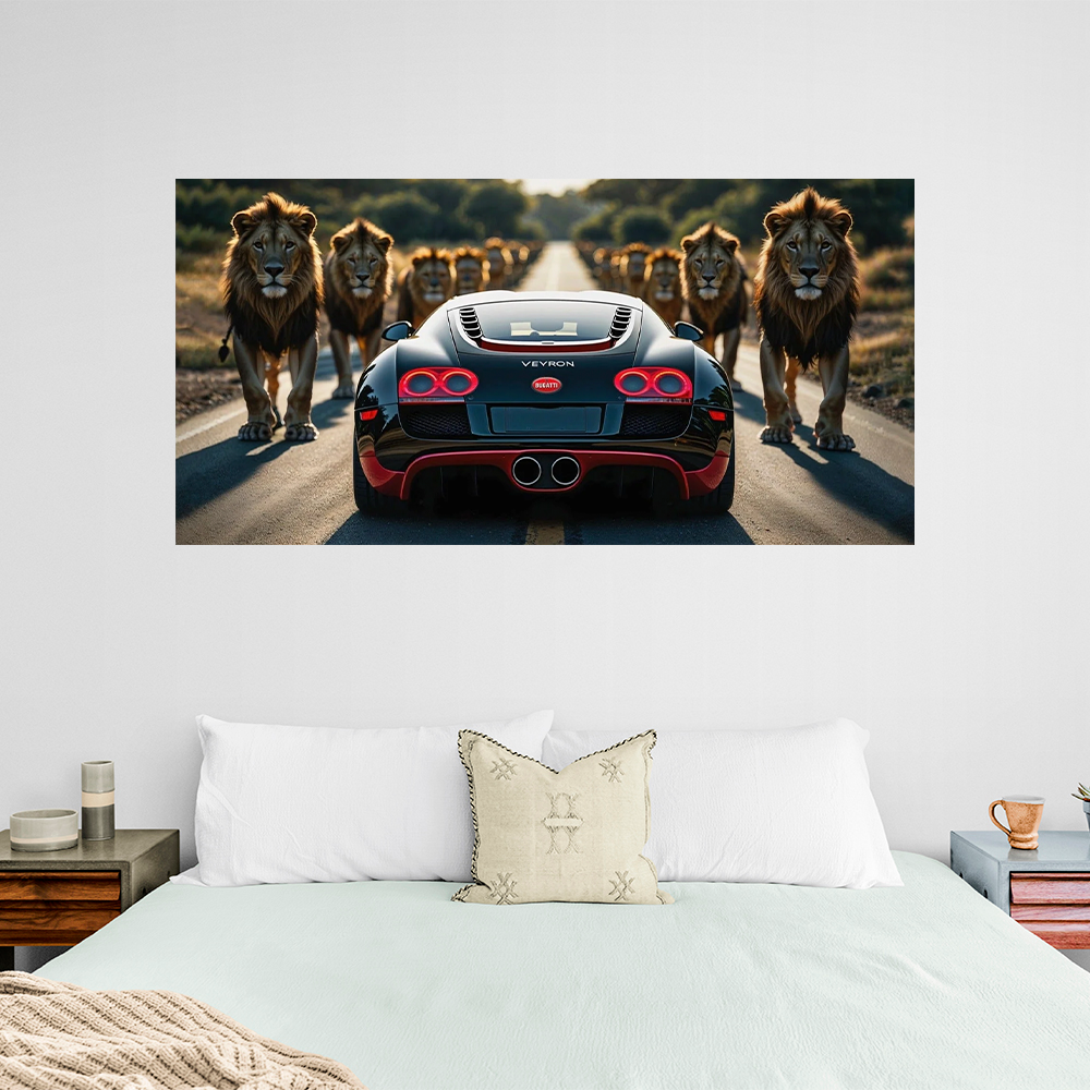 Leinwandbild, Porsche 911, grün, auf grauem Hintergrund