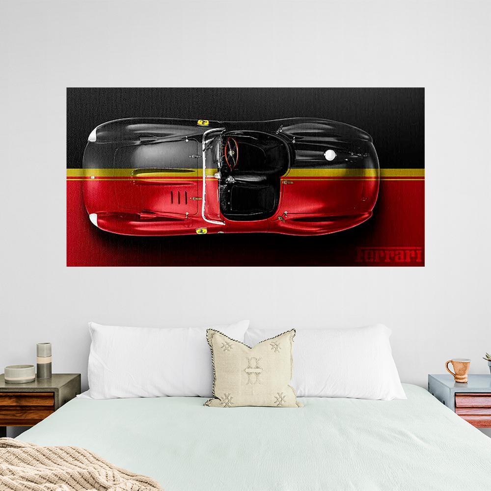 Leinwandbild, Porsche 911, grün, auf grauem Hintergrund