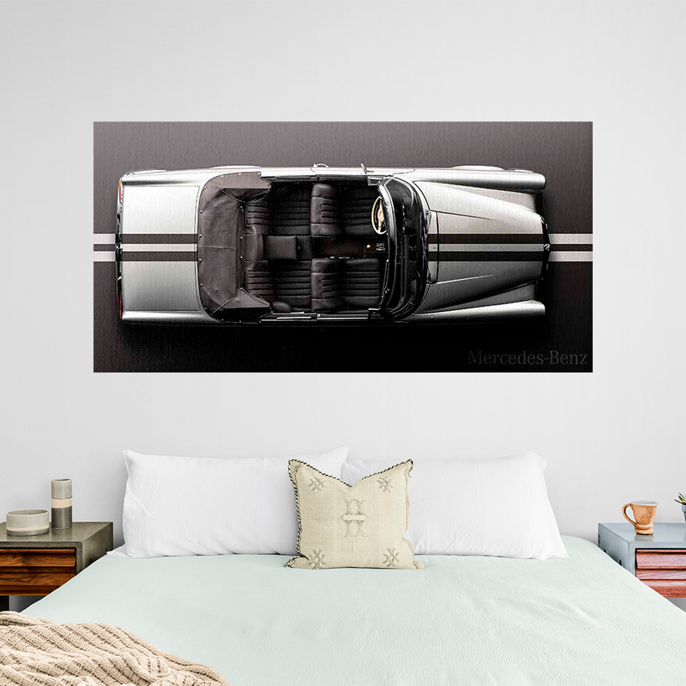 Leinwandbild, Porsche 911, grün, auf grauem Hintergrund