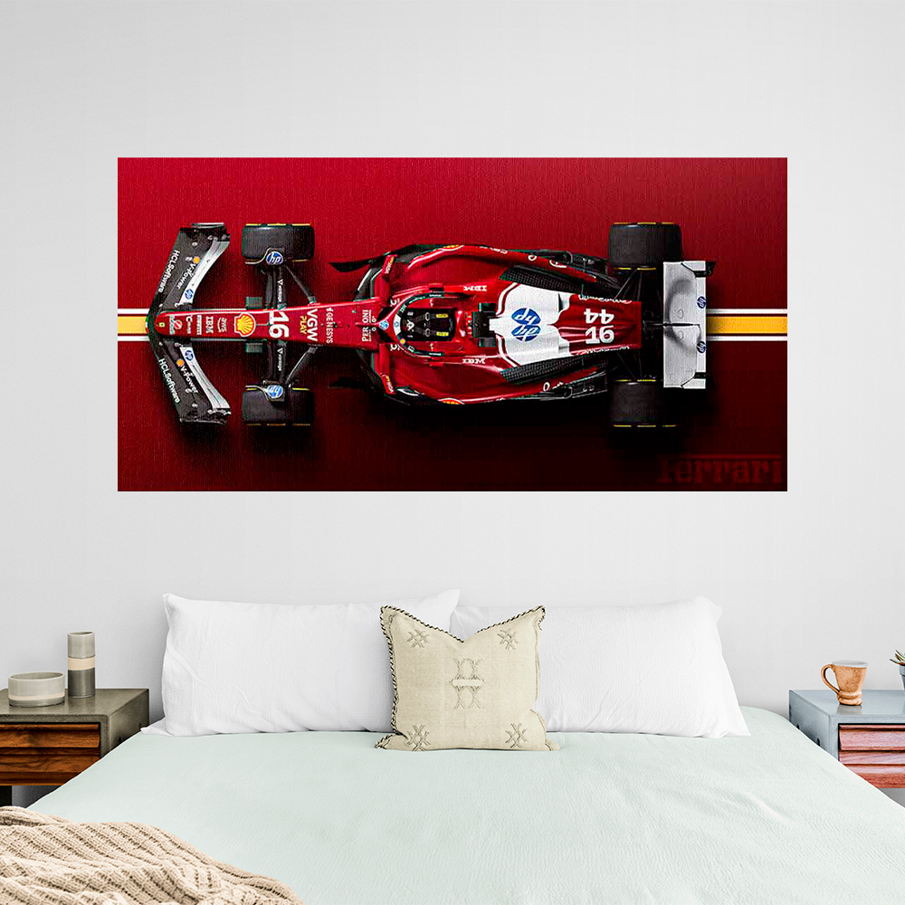 Leinwandbild, Porsche 911, grün, auf grauem Hintergrund