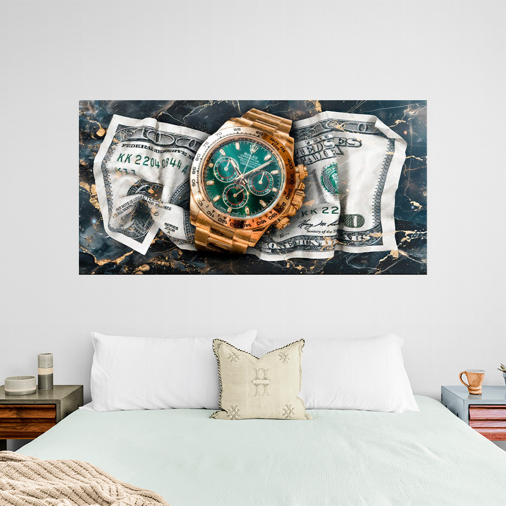 DOLLAR ROLEX AND MONEY Art Canvas