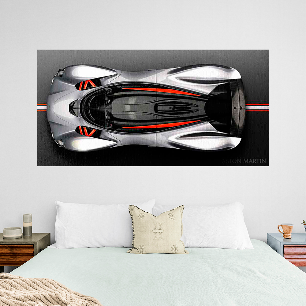Leinwandbild, Porsche 911, grün, auf grauem Hintergrund