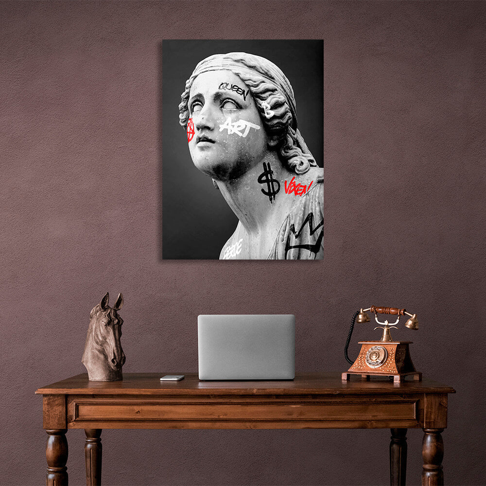 Skulptur Statue einer Frau Leinwand Wand Kunstdruck