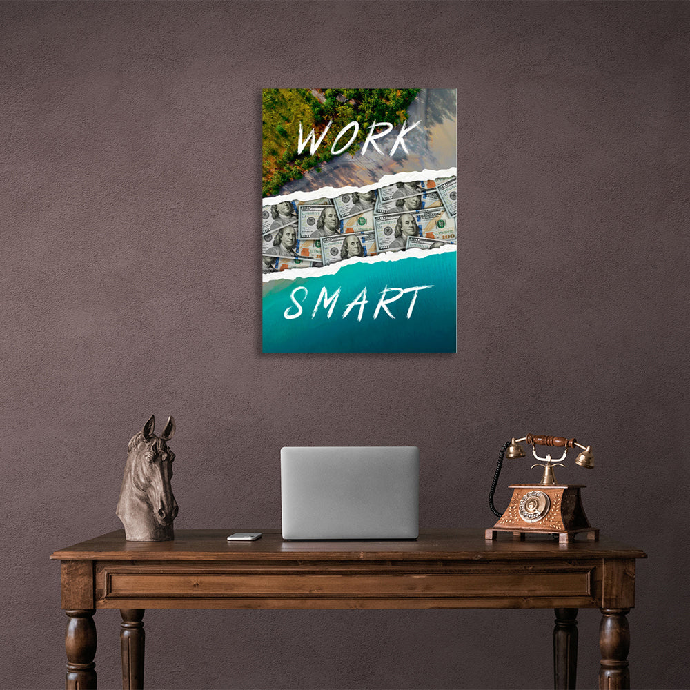Leinwandbild „Work Smart“, motivierend, Wandbild