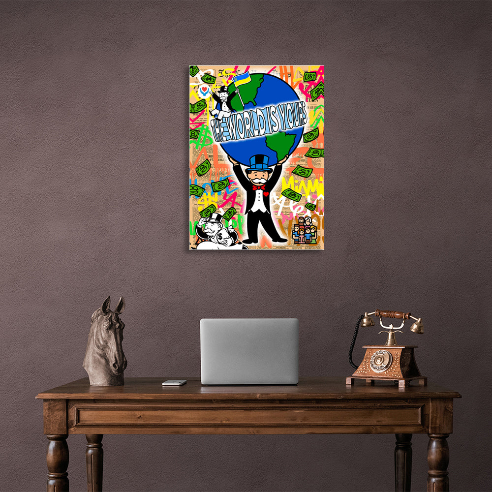 Monopoly The world is yours Canvas Wall Art Print