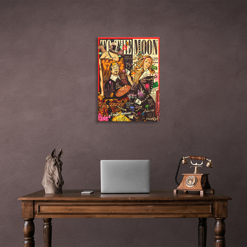 Satoshi Nakamoto Bitcoin Graffiti Magazin Inspirierender Leinwand-Kunstdruck