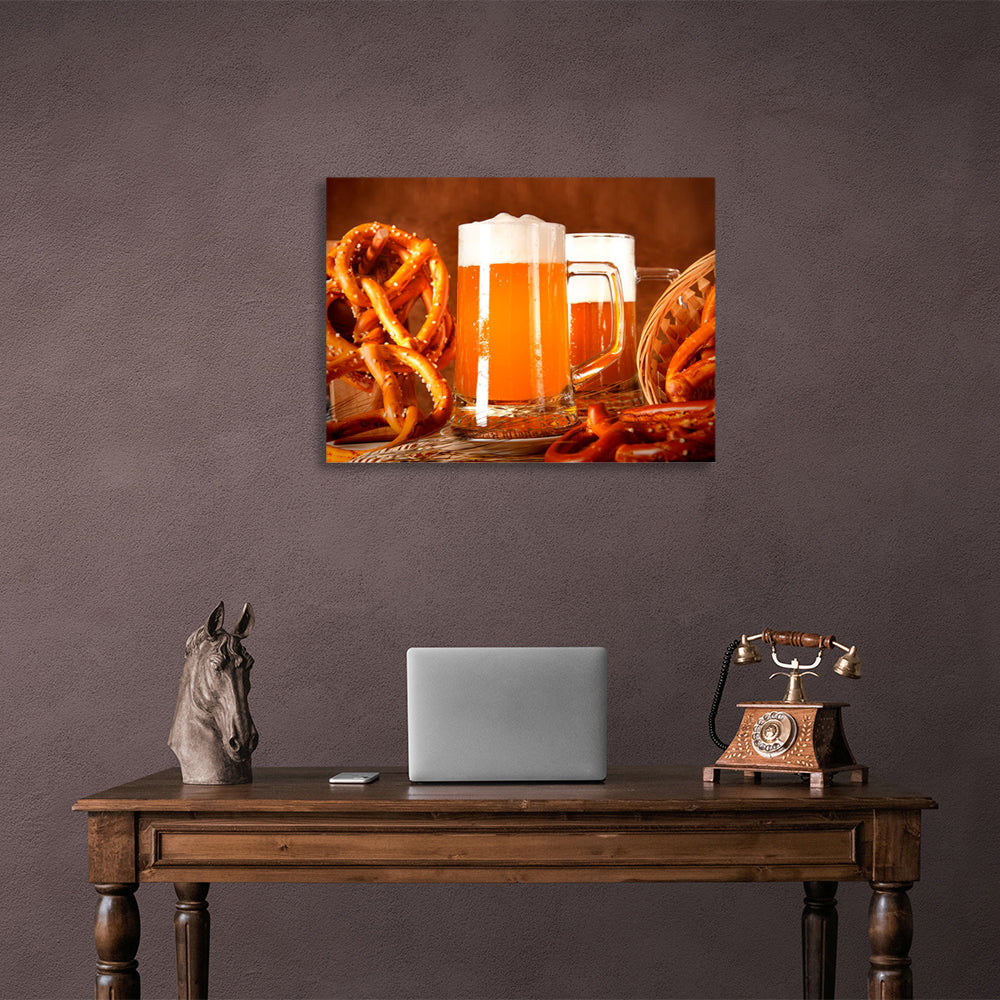 Bierglas Leinwand Wand Kunstdruck für Küche