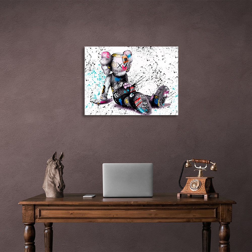 Interior doll KAWS graffiti CANVAS Wall Art Print