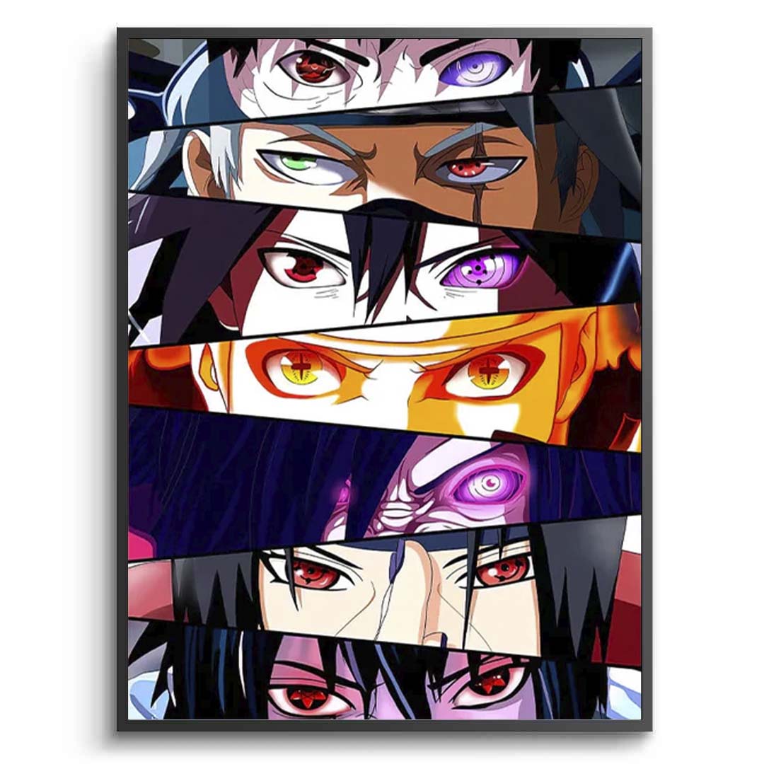 Leinwandbild mit Anime-Augen der Naruto-Figuren