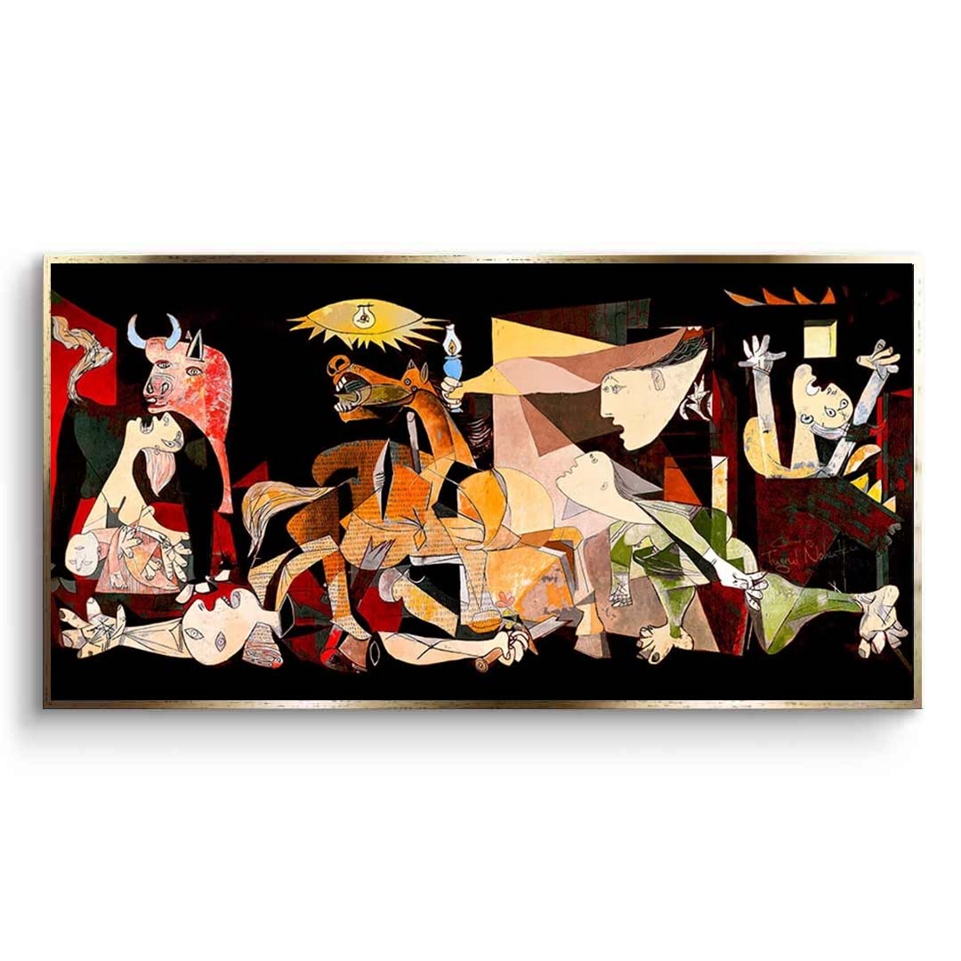 Reproduktion von Pablo Picasso Guernica in Farbe Reproduktion Leinwand Wand Kunstdruck
