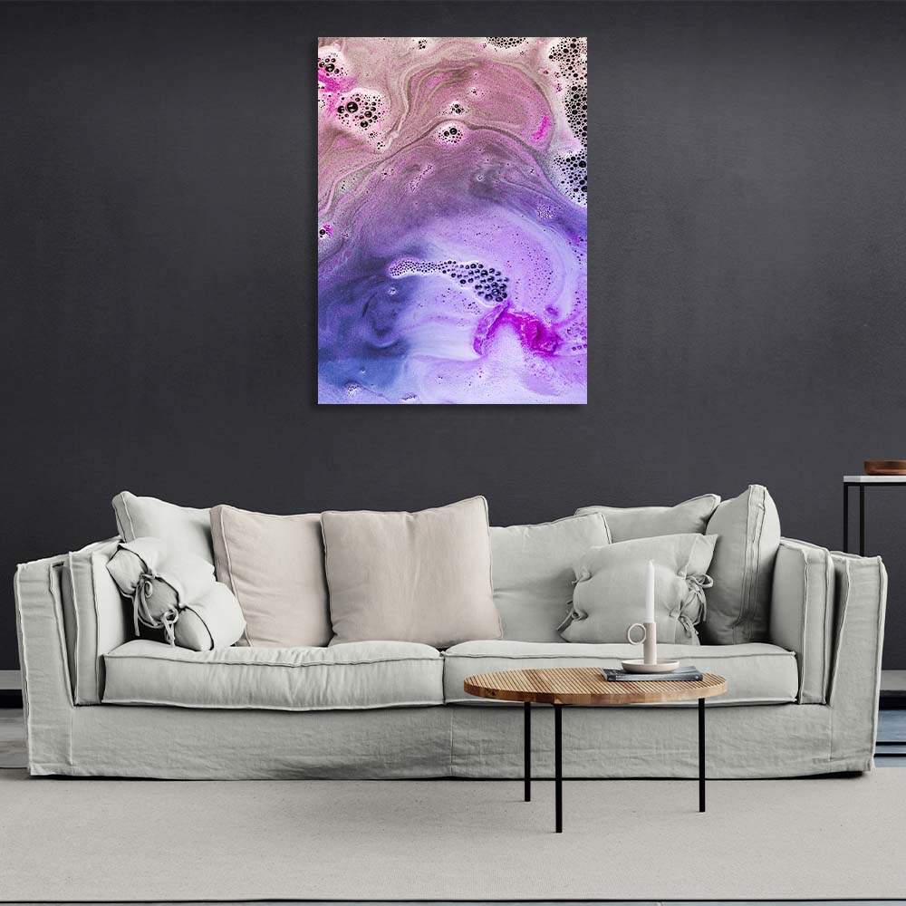 Abstraction Canvas Wall Art Print Lilac splashes on water