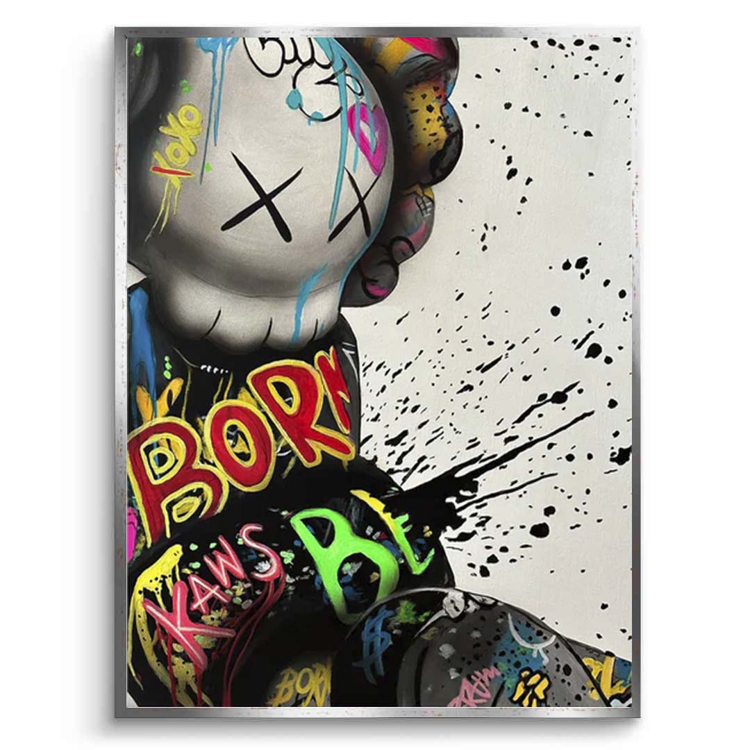 Kaws Dynamic Graffiti Canvas Wall Art - Bold Urban Expression for Contemporary Spaces