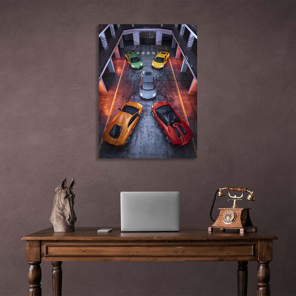 Leinwandbild „5 Autos Lamborghini“