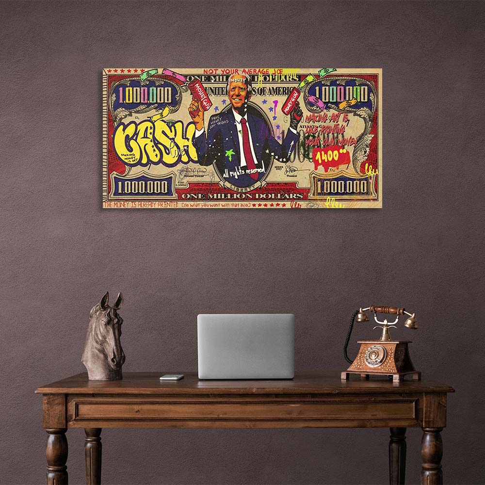 Joe Biden Millionen Dollar Inspirierender Leinwand-Kunstdruck