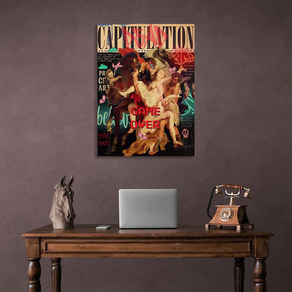 Pop-Art-Kunstdruck auf Leinwand, Motiv: Die Entführung der Töchter