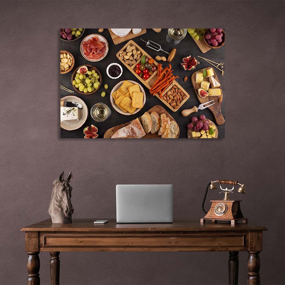 Kunstdruck auf Leinwand für Party-Snacks in der Küche.