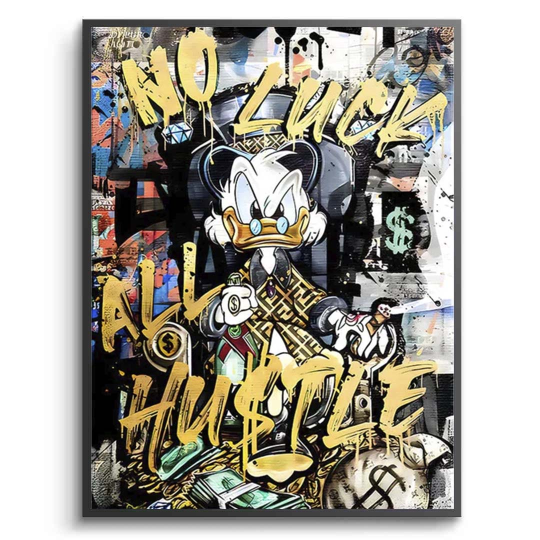 Scrooge with yellow lettering Inspirational Canvas Wall Art Print