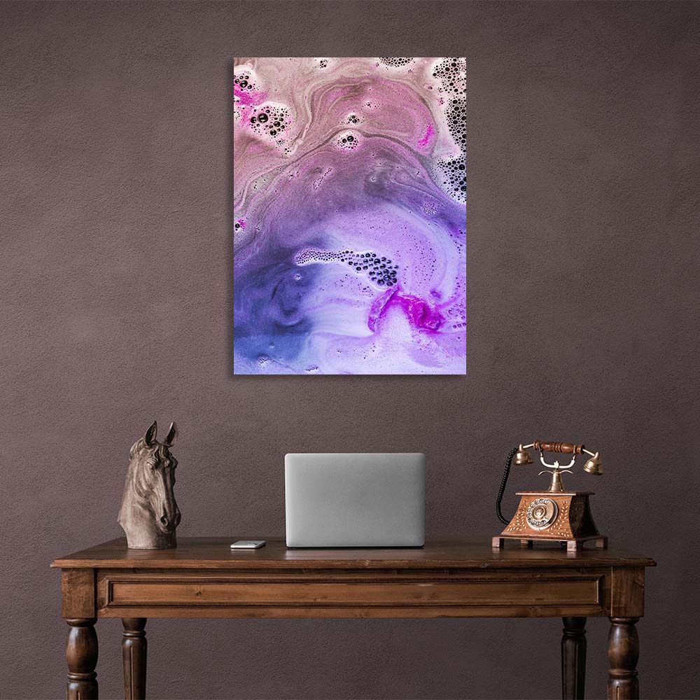 Abstraction Canvas Wall Art Print Lilac splashes on water