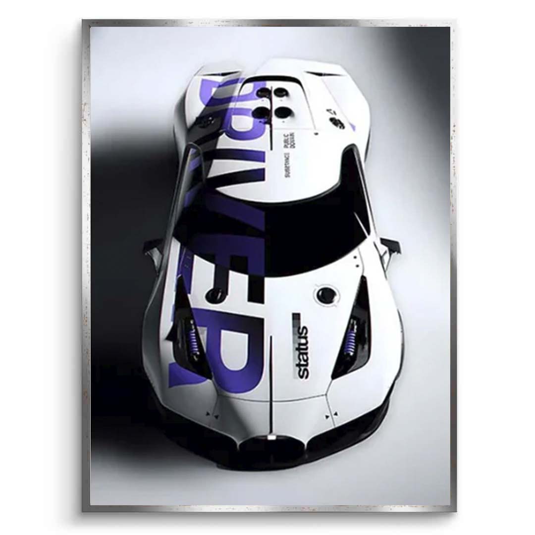 Bugatti white Cars Canvas Wall Art Print