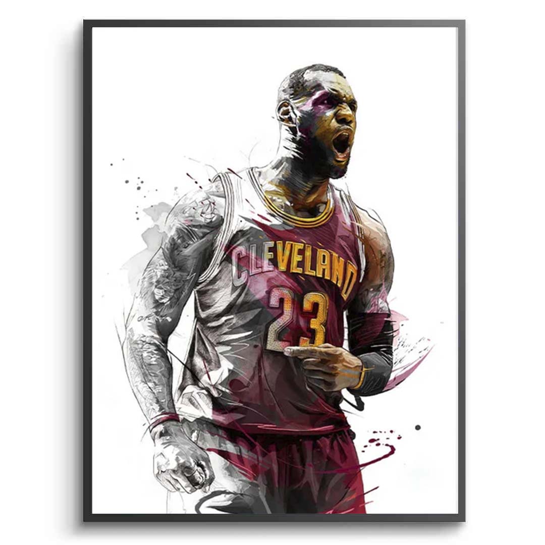 Leinwandbild mit Basketballspieler LeBron James