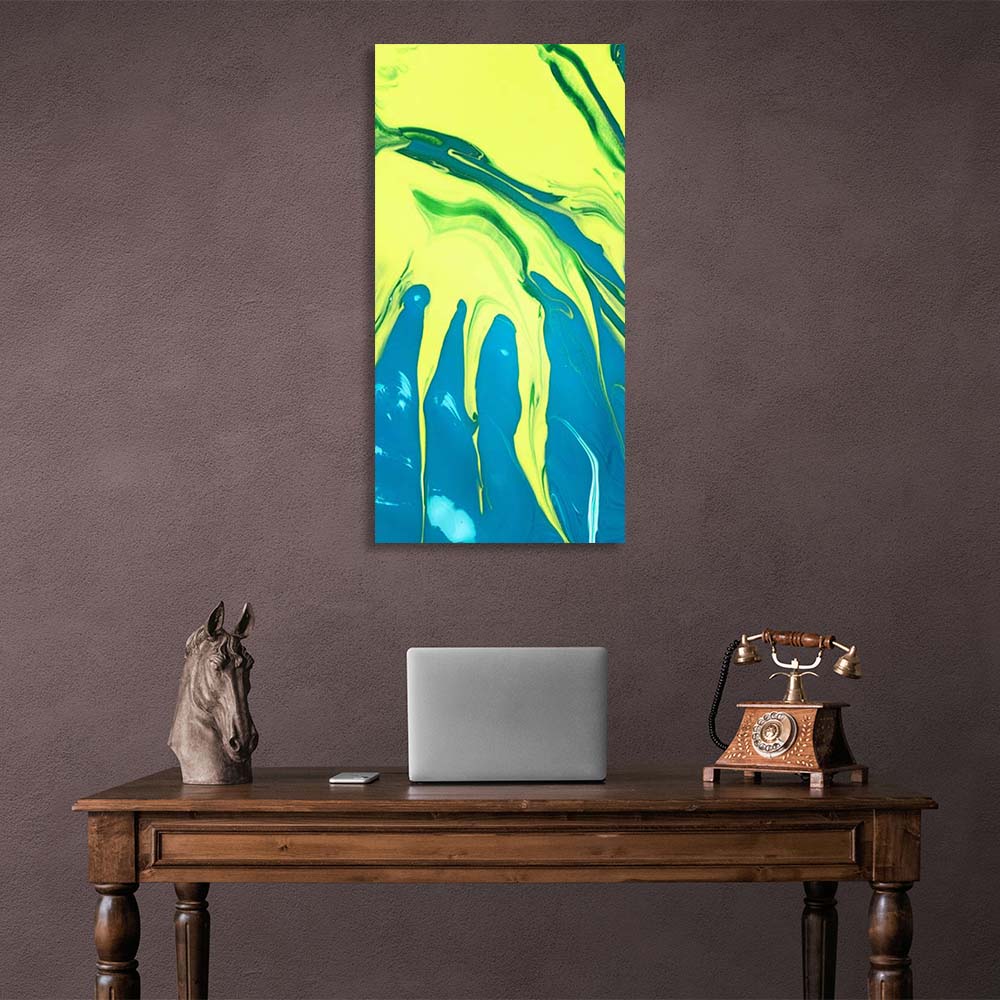 Abstraction Canvas Wall Art Print Pink and blue paint splashes