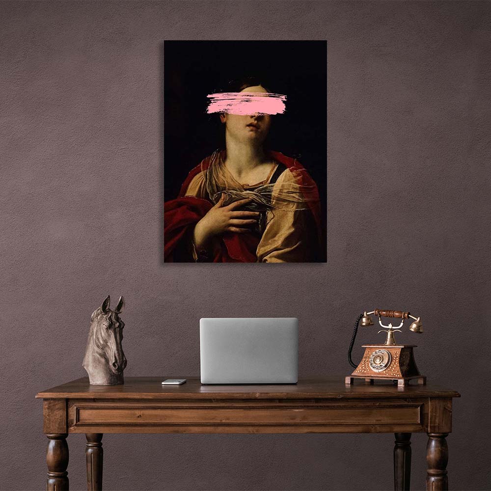 Leinwandbild Heilige Margarete mit rosa Farbe im Gesicht
