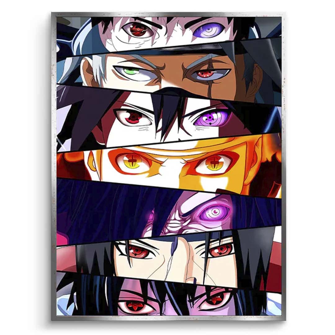 Leinwandbild mit Anime-Augen der Naruto-Figuren