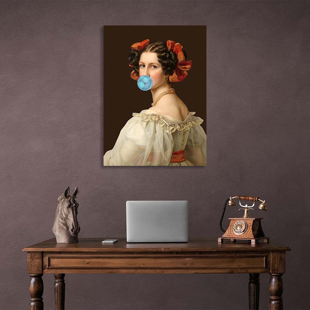 Leinwandbild Helena mit blauem Kaugummi