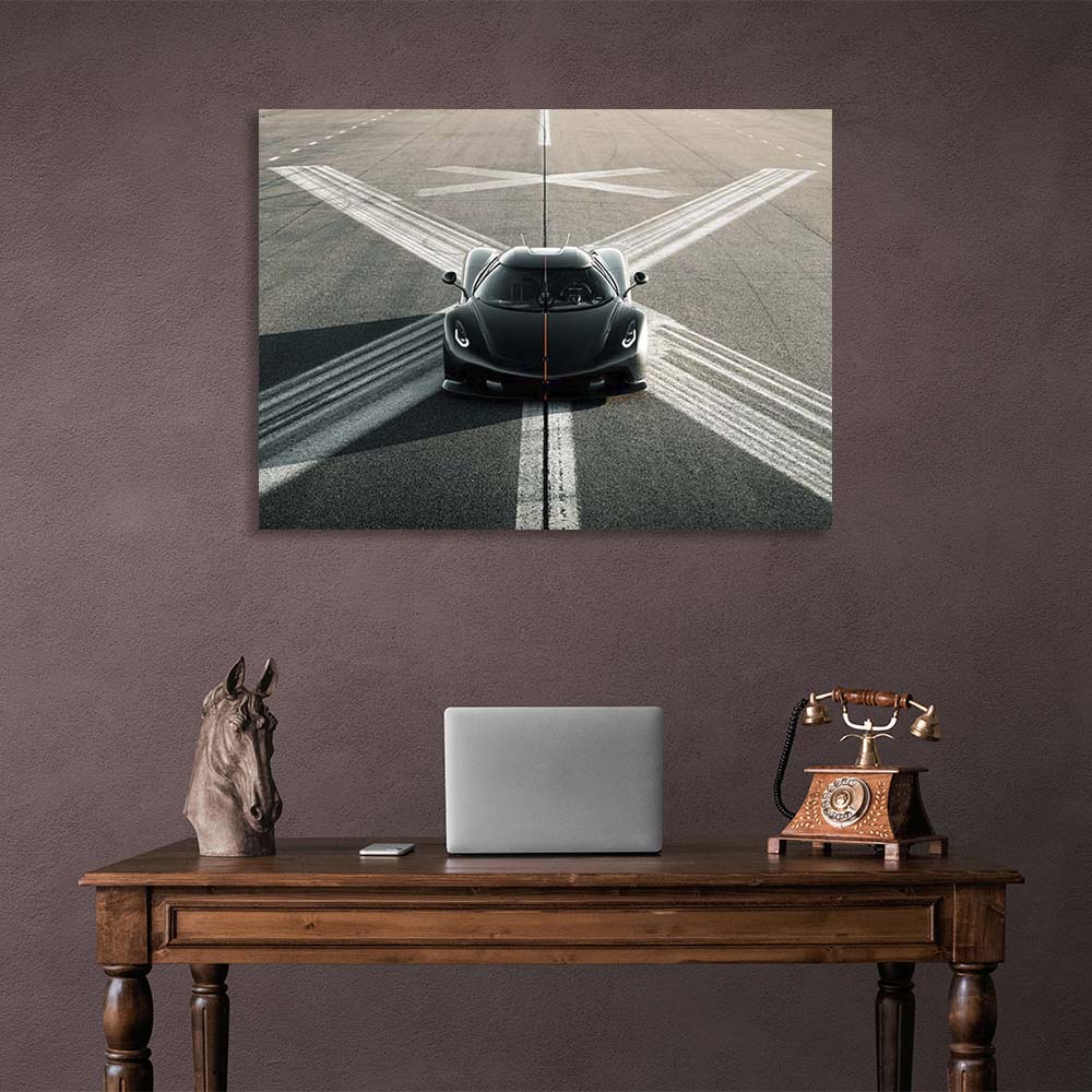 Leinwandbild, Wandbild, Auto, Koenigsegg Jesko, Absolut Schwarz