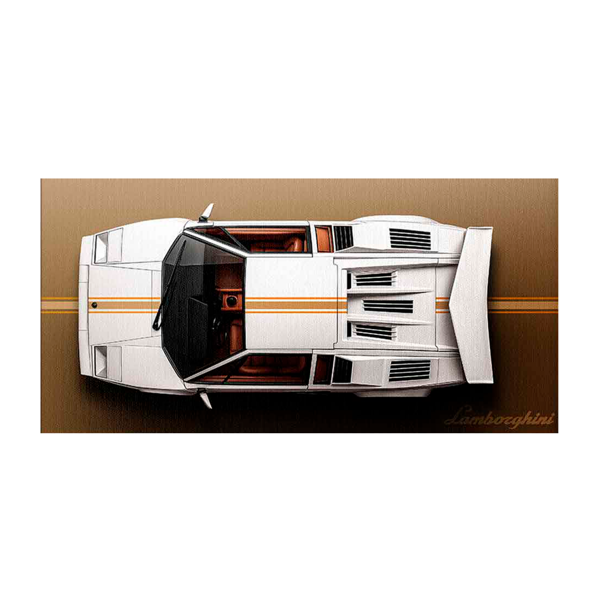 Leinwandbild, Porsche 911, grün, auf grauem Hintergrund