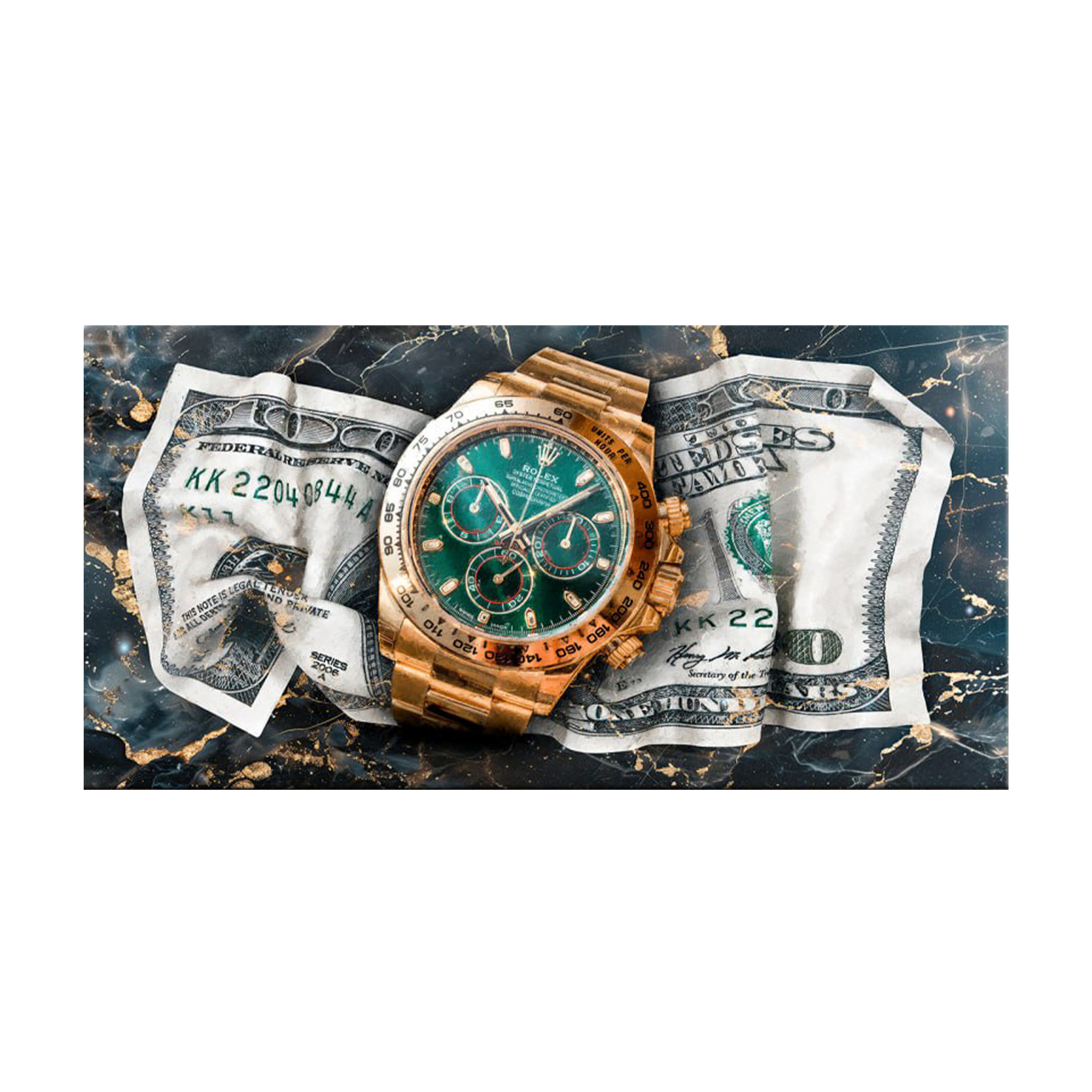 DOLLAR ROLEX AND MONEY Art Canvas