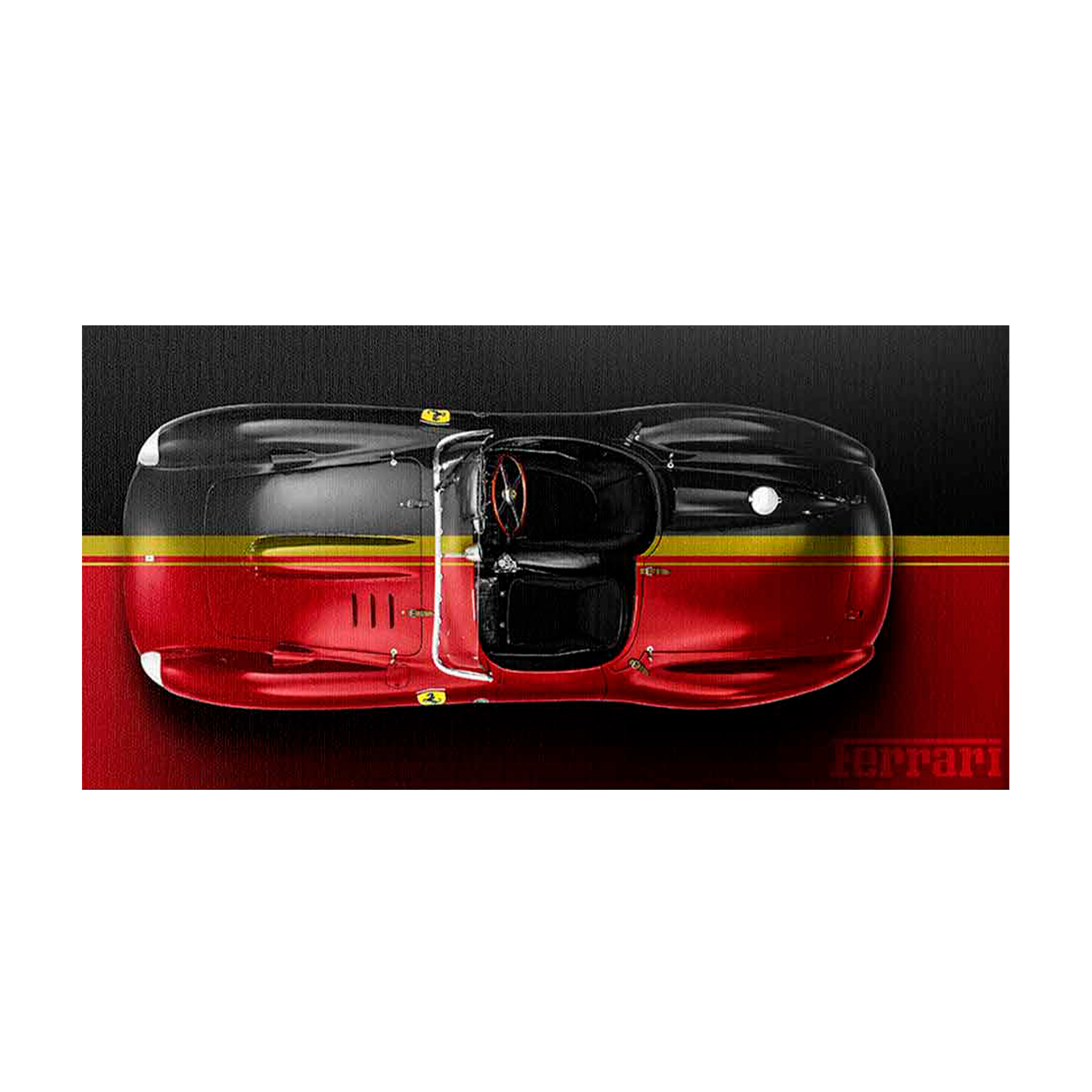 Leinwandbild, Porsche 911, grün, auf grauem Hintergrund