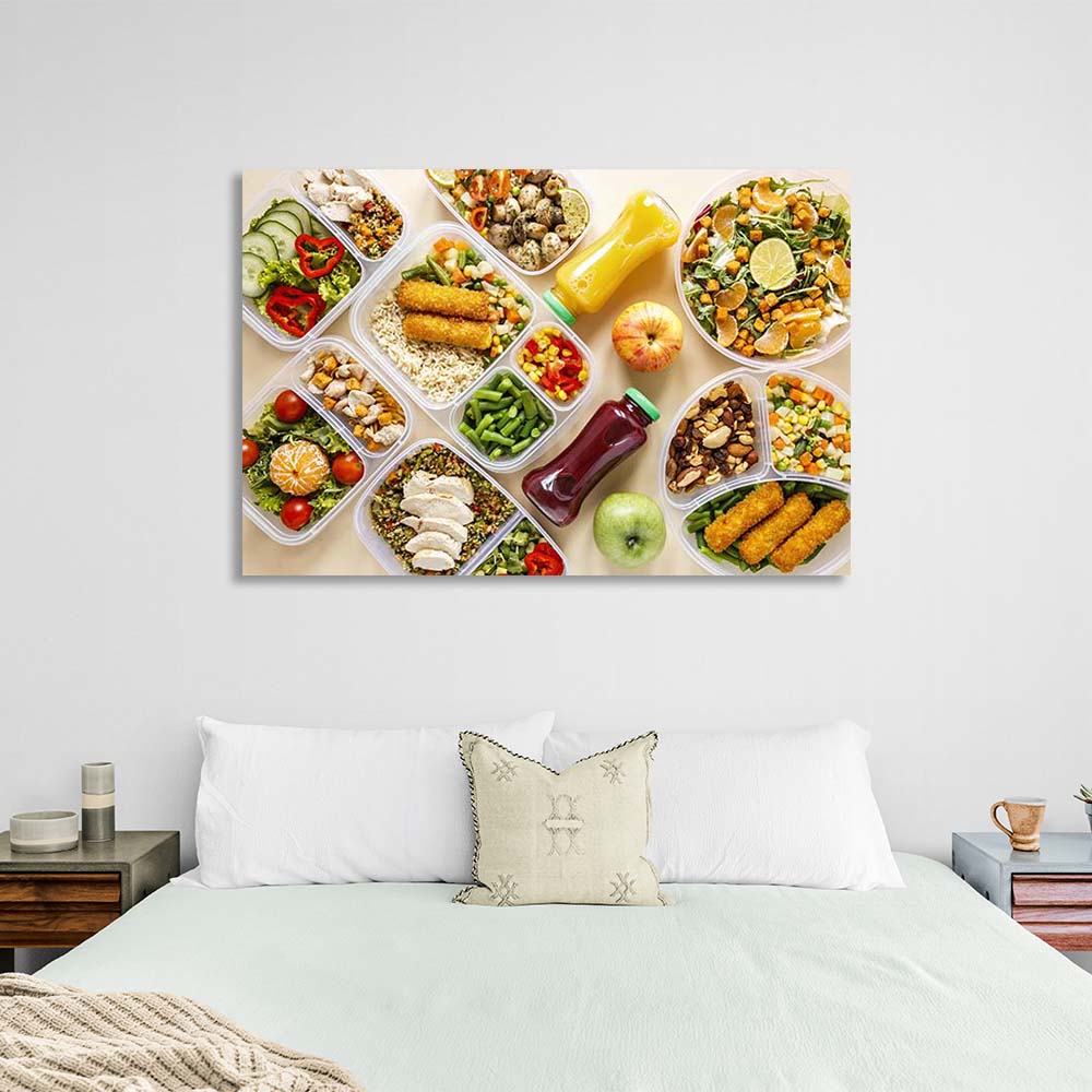 Kunstdruck auf Leinwand, Motiv: „Gesundes Frühstück“ in der Küche