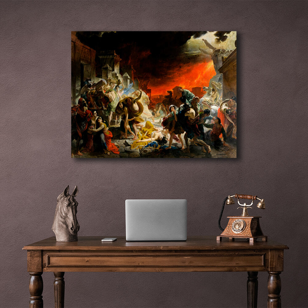 Reproduktion „Der letzte Tag von Pompeji“ von Karl Brullov, Reproduktion auf Leinwand, Kunstdruck