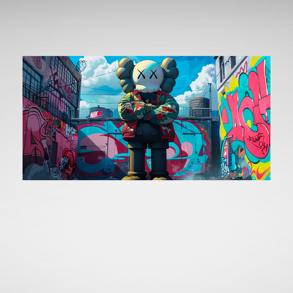 Urban Warrior Bearbrick Canvas Art - Bold Street Style for Modern Decor