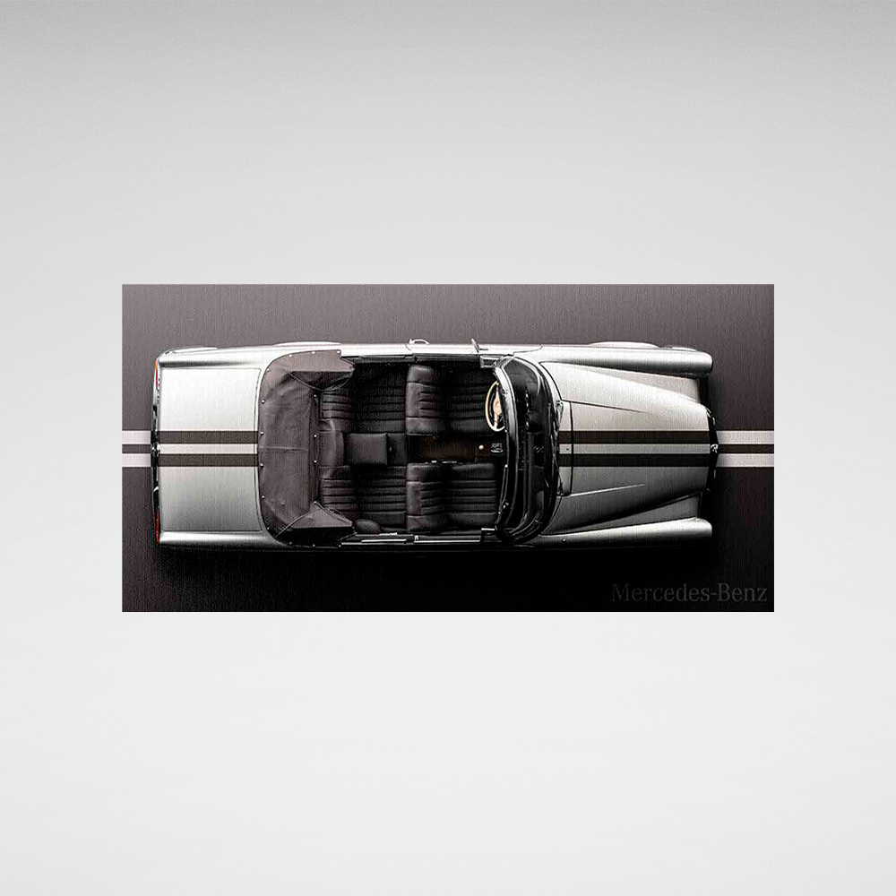 Leinwandbild, Porsche 911, grün, auf grauem Hintergrund
