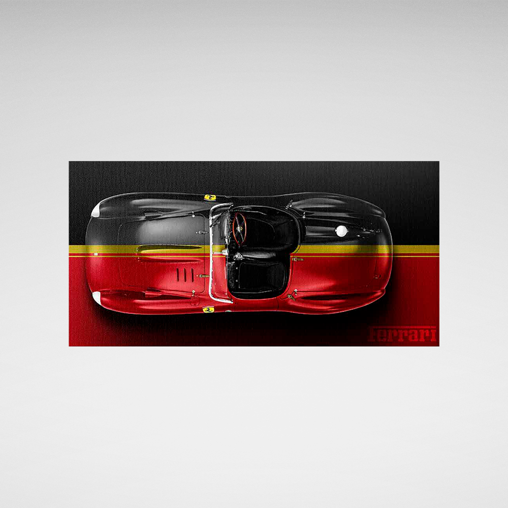 Leinwandbild, Porsche 911, grün, auf grauem Hintergrund