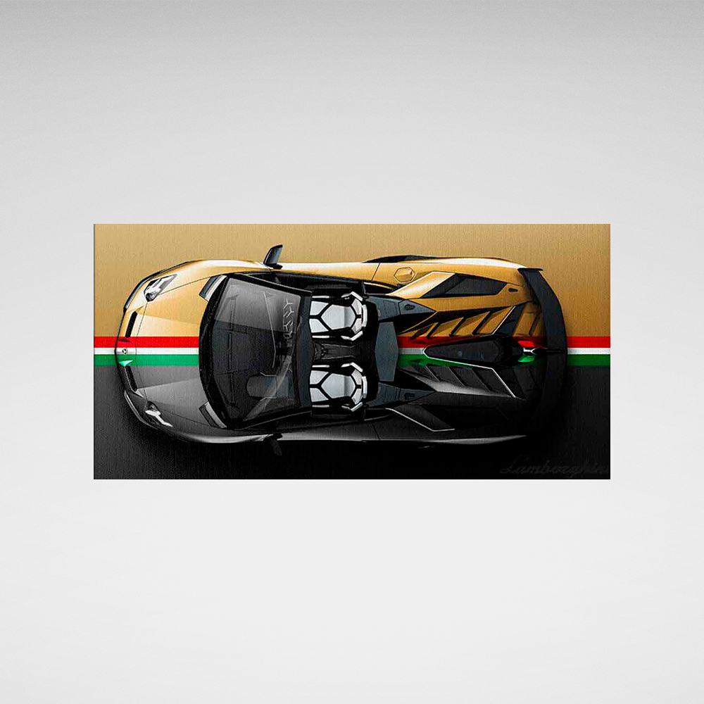 Leinwandbild, Porsche 911, grün, auf grauem Hintergrund